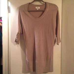 Loft tunic length gold shimmer sweater